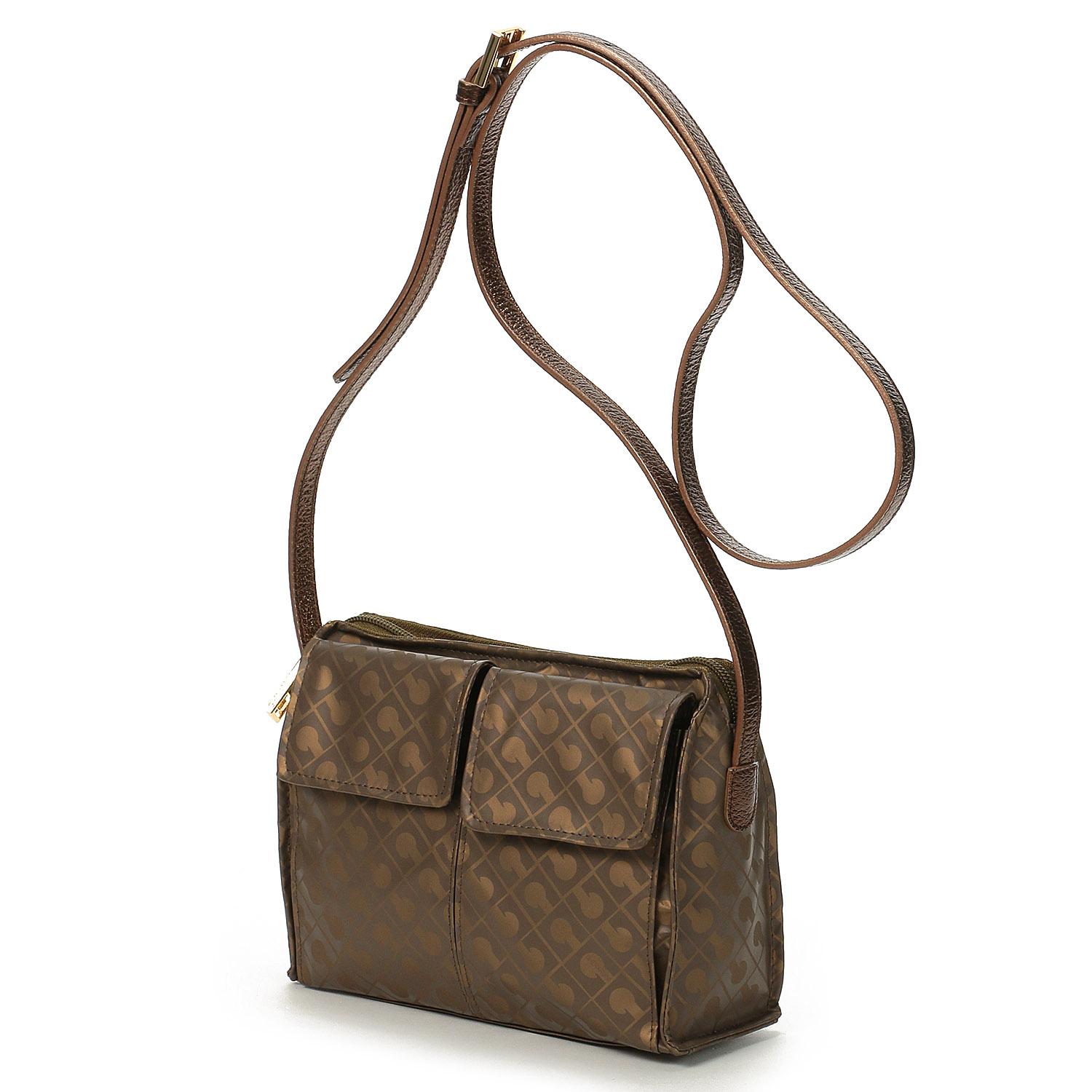 GHERARDINI SOFTY W-POCKET SHOULDER BAG BRONZO SCURO