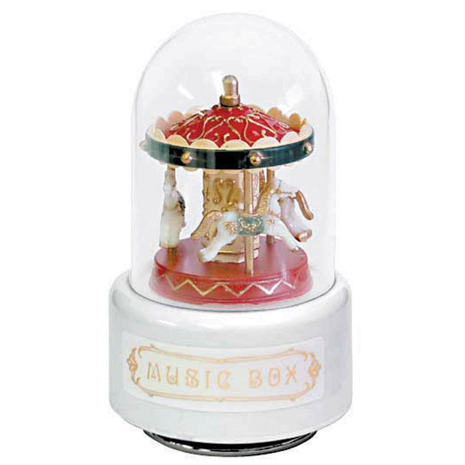 Dome Mini Merry-Go-Round Music Box - Red