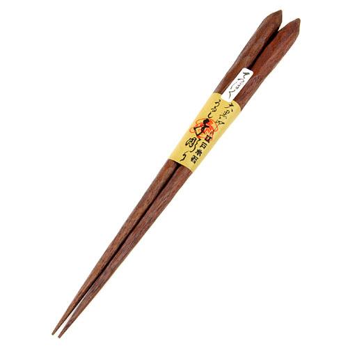 Edo Wooden Chopsticks Hand-Carved Lacquer Finish Ironwood Half-Length