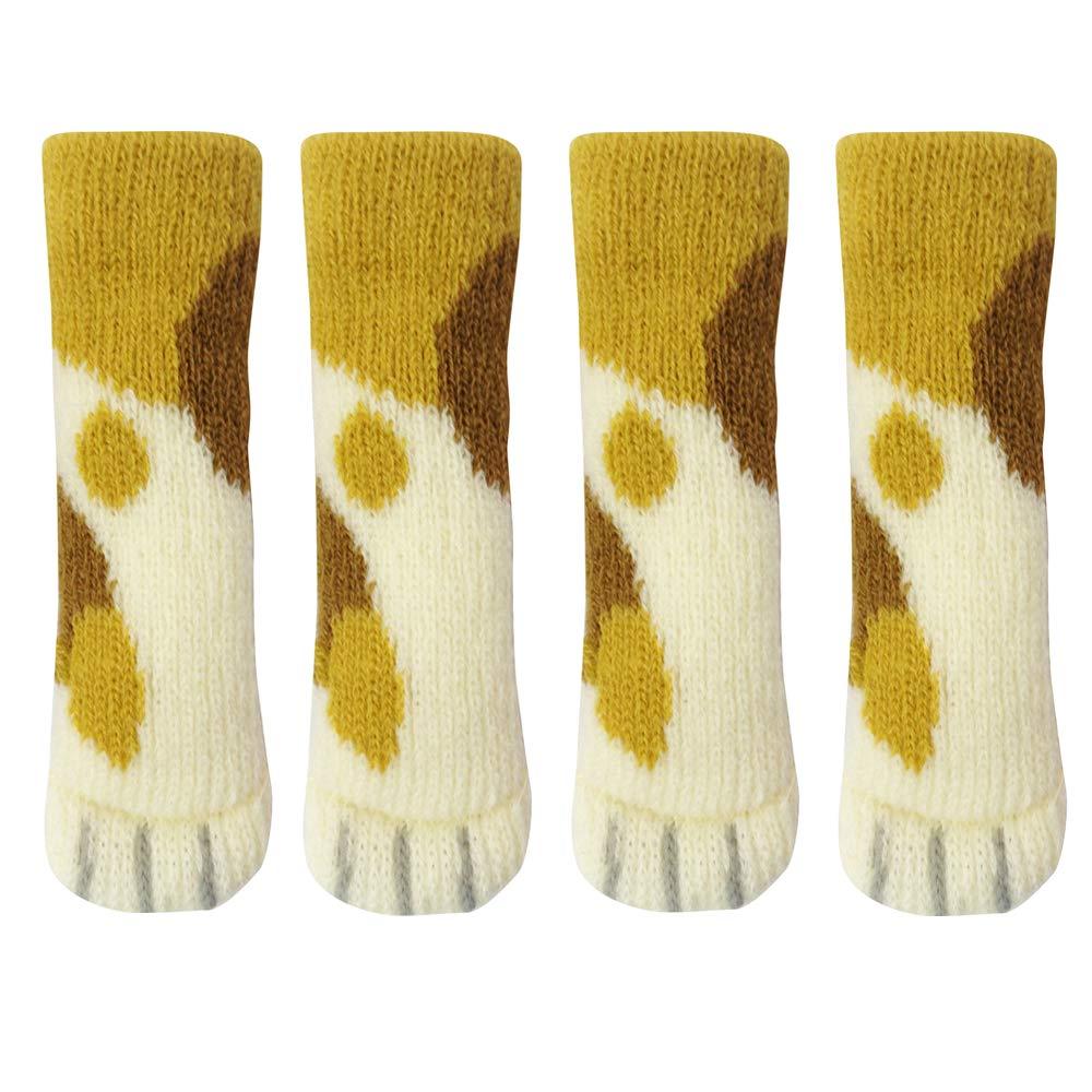 Toyo Case Chair Leg Covers Noise & Scratch Prevention Cat Paw Chair Socks 4 Pairs (1 Chair Set) Calico Cat CSK-NA-01