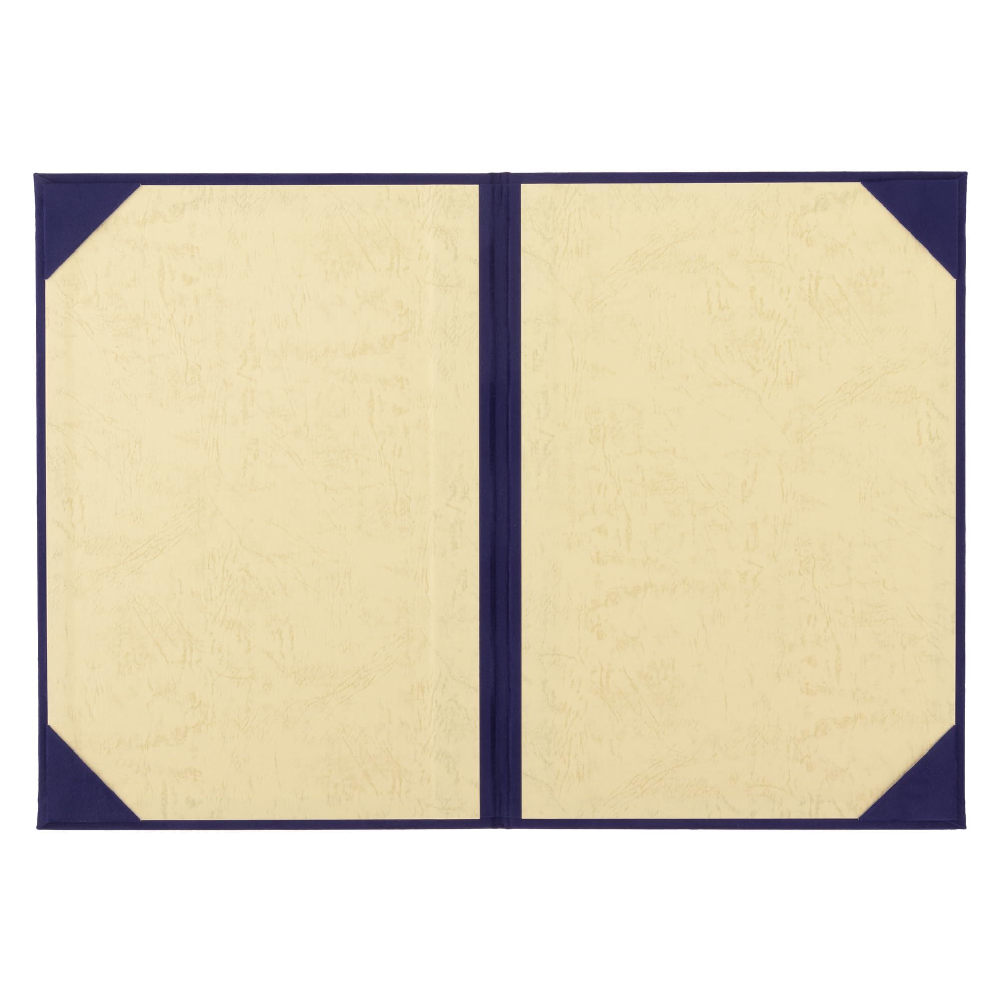Mino Shokai Certificate File Suede-like Texture Navy Blue A4 Size (A3 Certificate Size) 8282-02