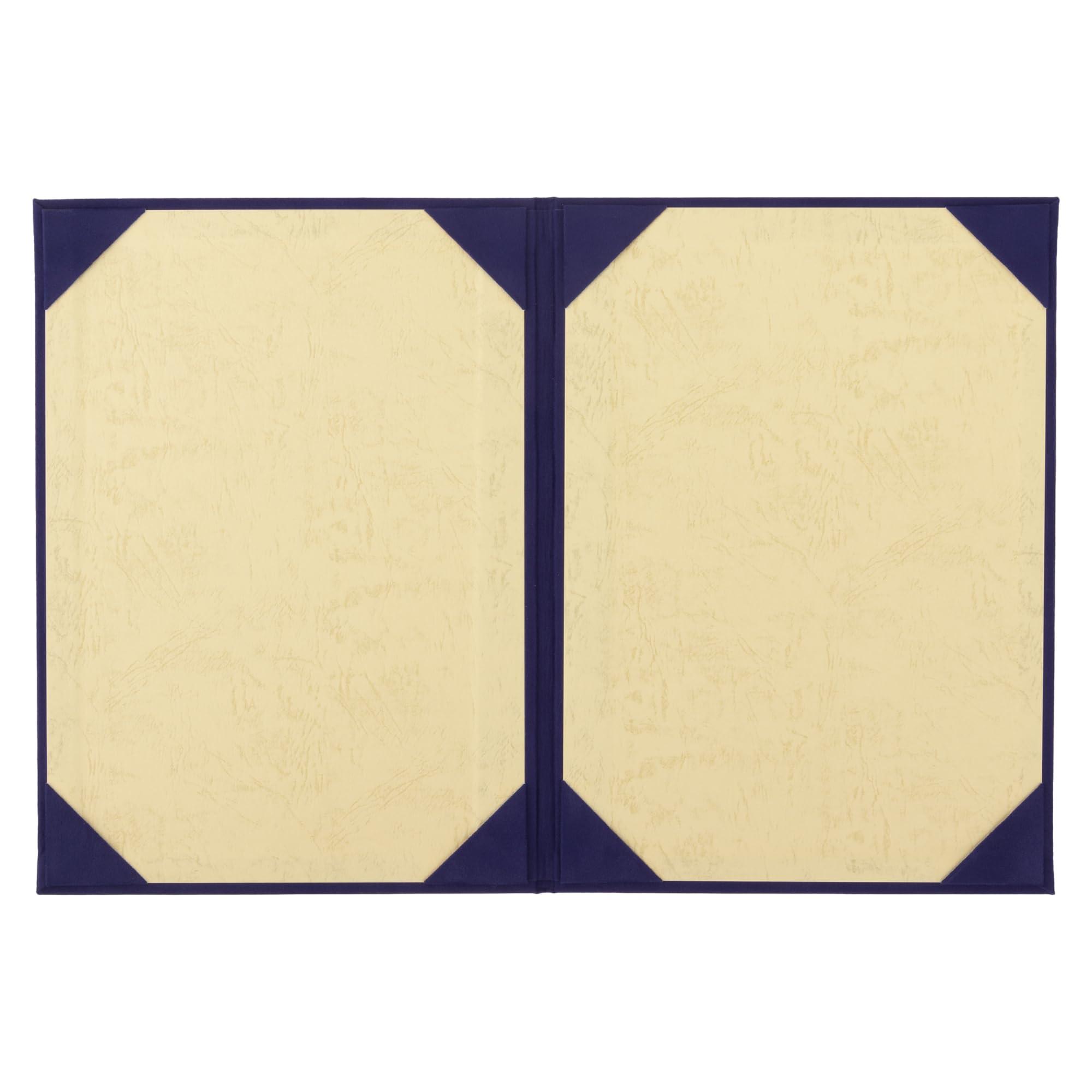 Mino Shokai Certificate File Suede-like Texture Navy Blue A4 Size, Holds Two Sheets 8282-08