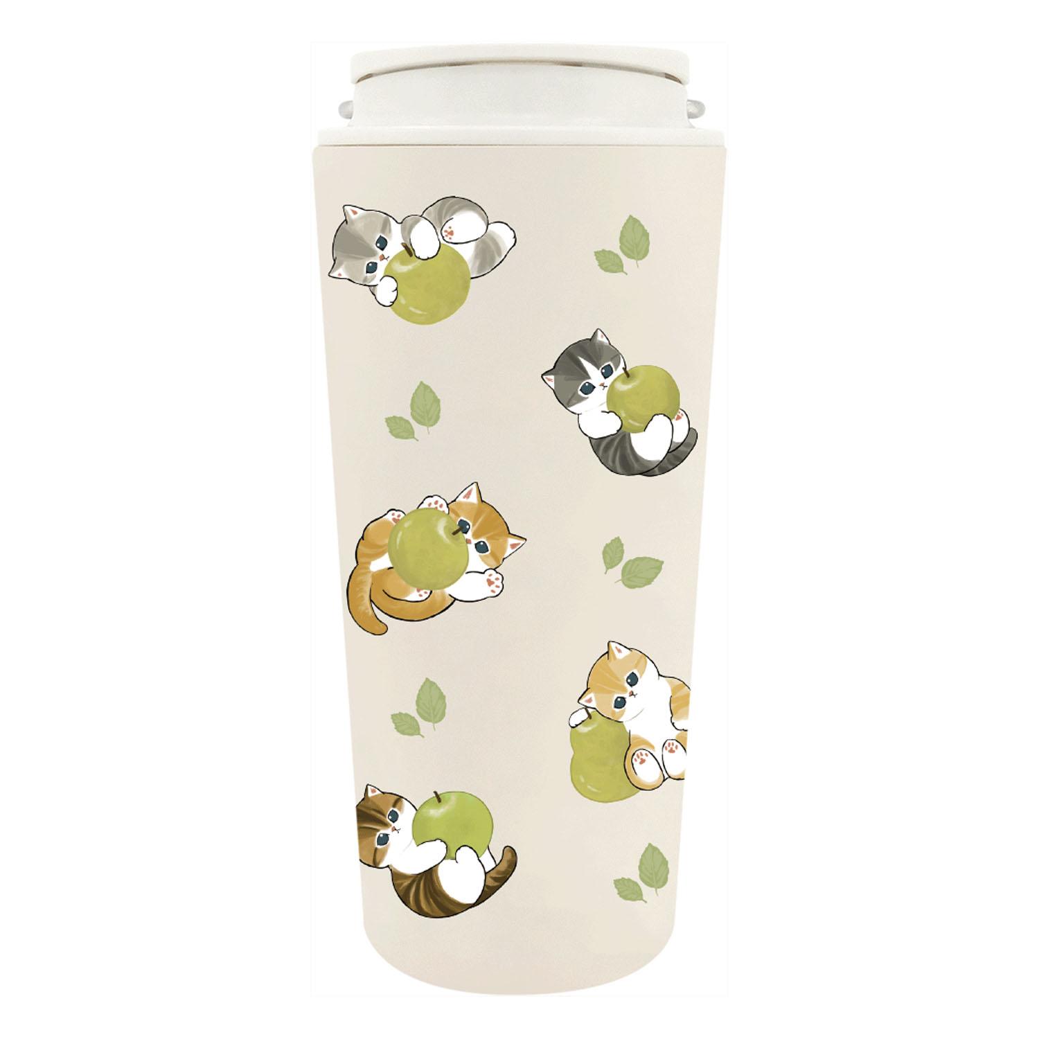 mofusand Vacuum Double-Wall Carry Tumbler 430ml Handle & Lid Included Mug Insulated for Hot & Cold Cute Cat Design 53-2186