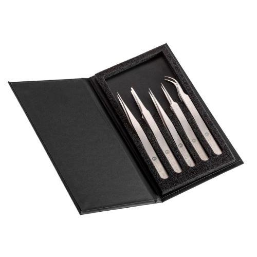 5-Piece Set of Ultra-Precision Tweezers (Made of Super Alloy)