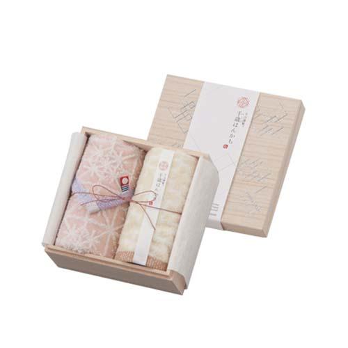 Imabari Handmade Chitose Handkerchief Towel Handkerchief 2-Piece Set Pink & Yellow Birthday Present Gift New Life Housewarming Gift Stylish Cute Imabari Towel Made in Japan HK2017PI