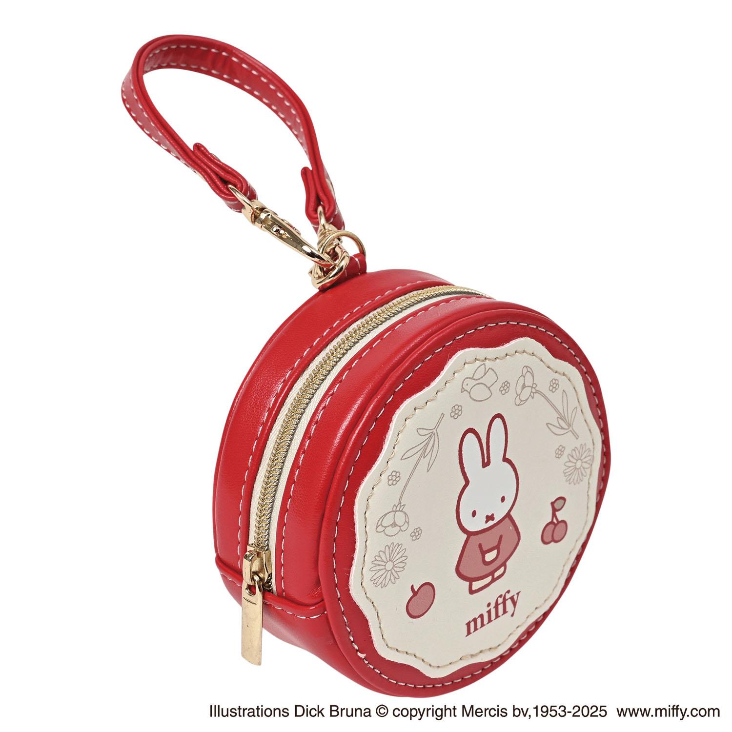 Miffy Round Macaron Pouch Cherry