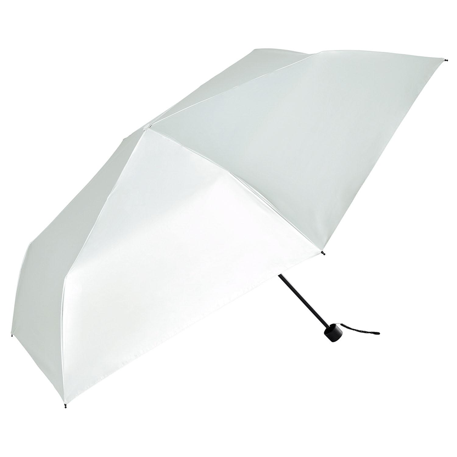 All-Weather Plain Color Large Folding Umbrella - Silver