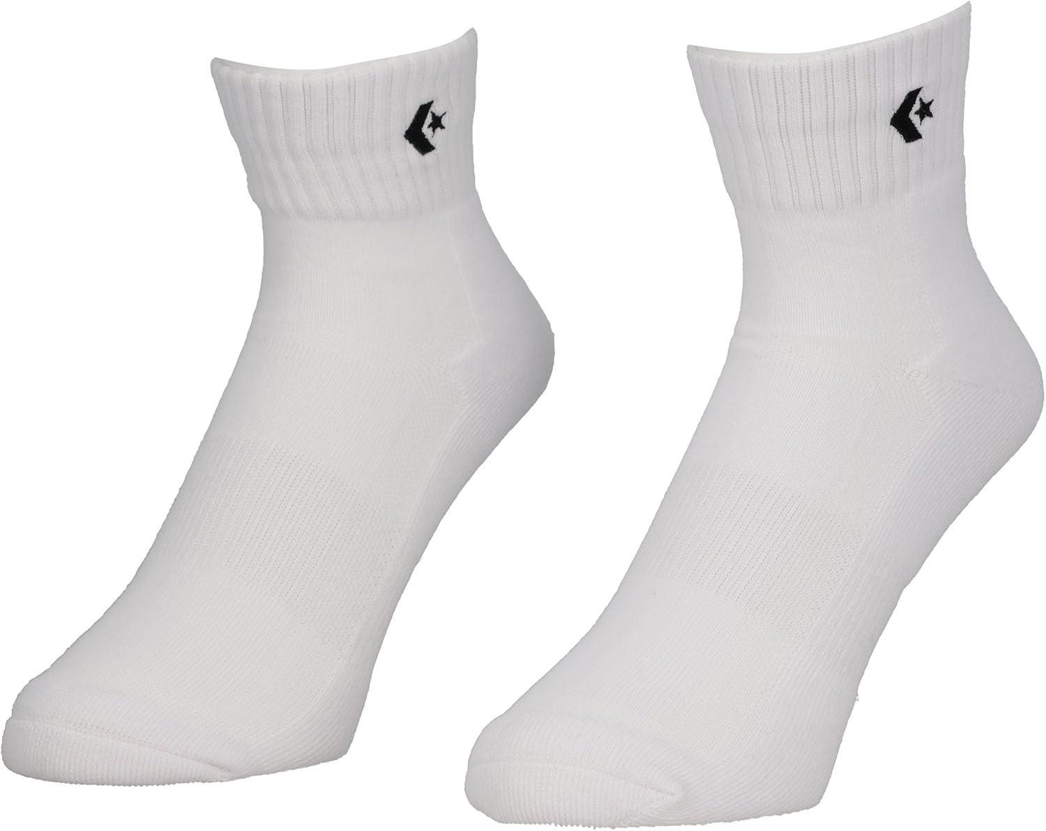 [Converse] Basketball Socks for Games/Practice 2-Pair Set New Ankle Socks White/Black 25.0-27.0 cm