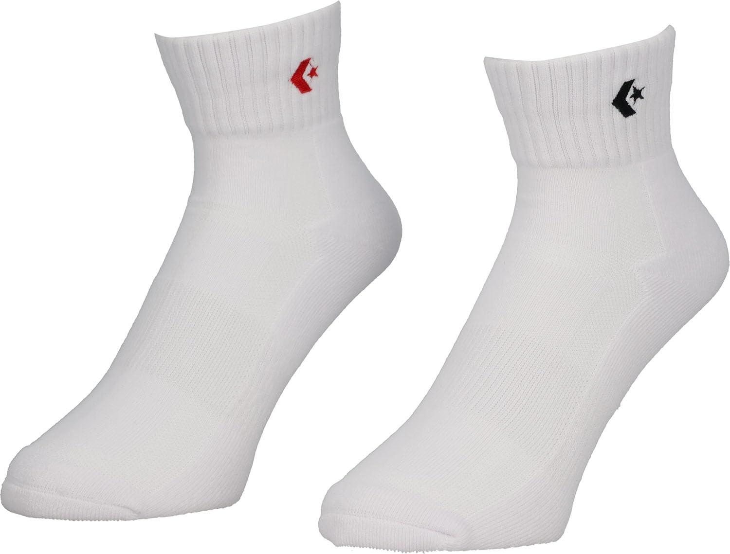 [Converse] Basketball Socks for Games/Practice 2-Pair Set New Ankle Socks Black/Red 25.0-27.0 cm