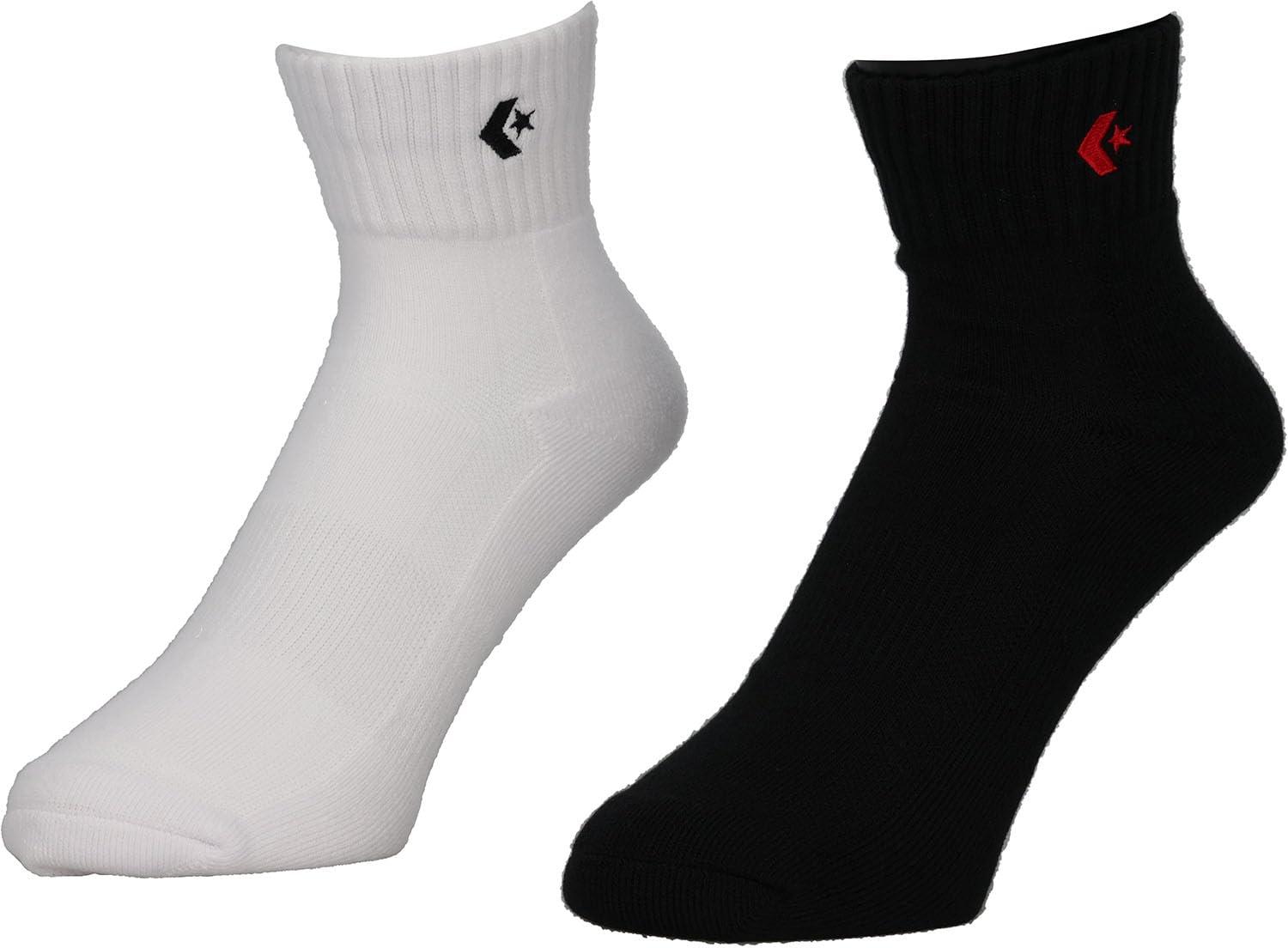 [Converse] Basketball Socks for Games/Practice 2-Pair Set New Ankle Socks CB16006P Red/Black 25.0-27.0 cm