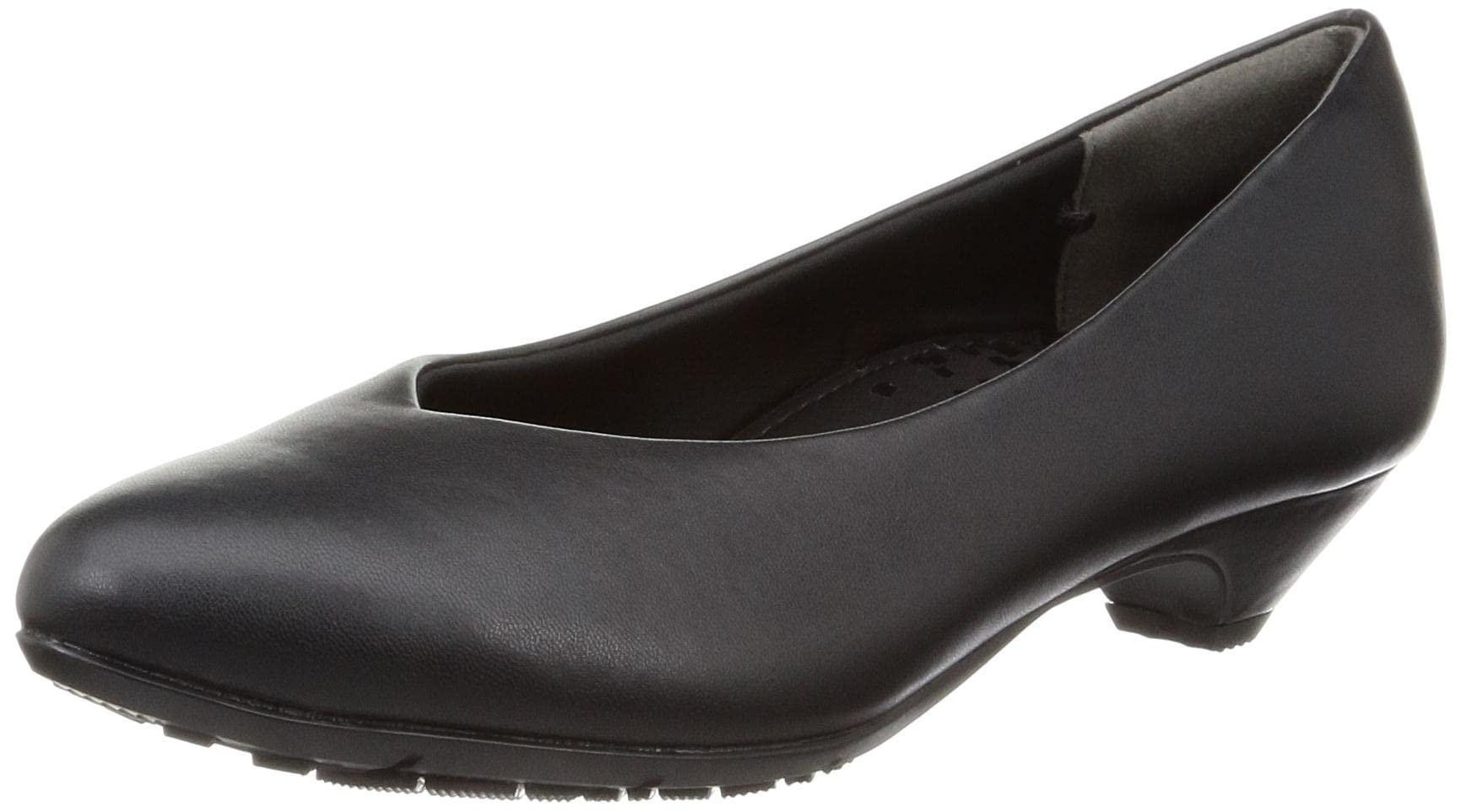 [Lady Worker] Pumps ASICS Trading Beauty Care Pumps Wide Width 3E Equivalent Pointed Toe Women's LO-18620 Black Smooth 23.0 cm 3E