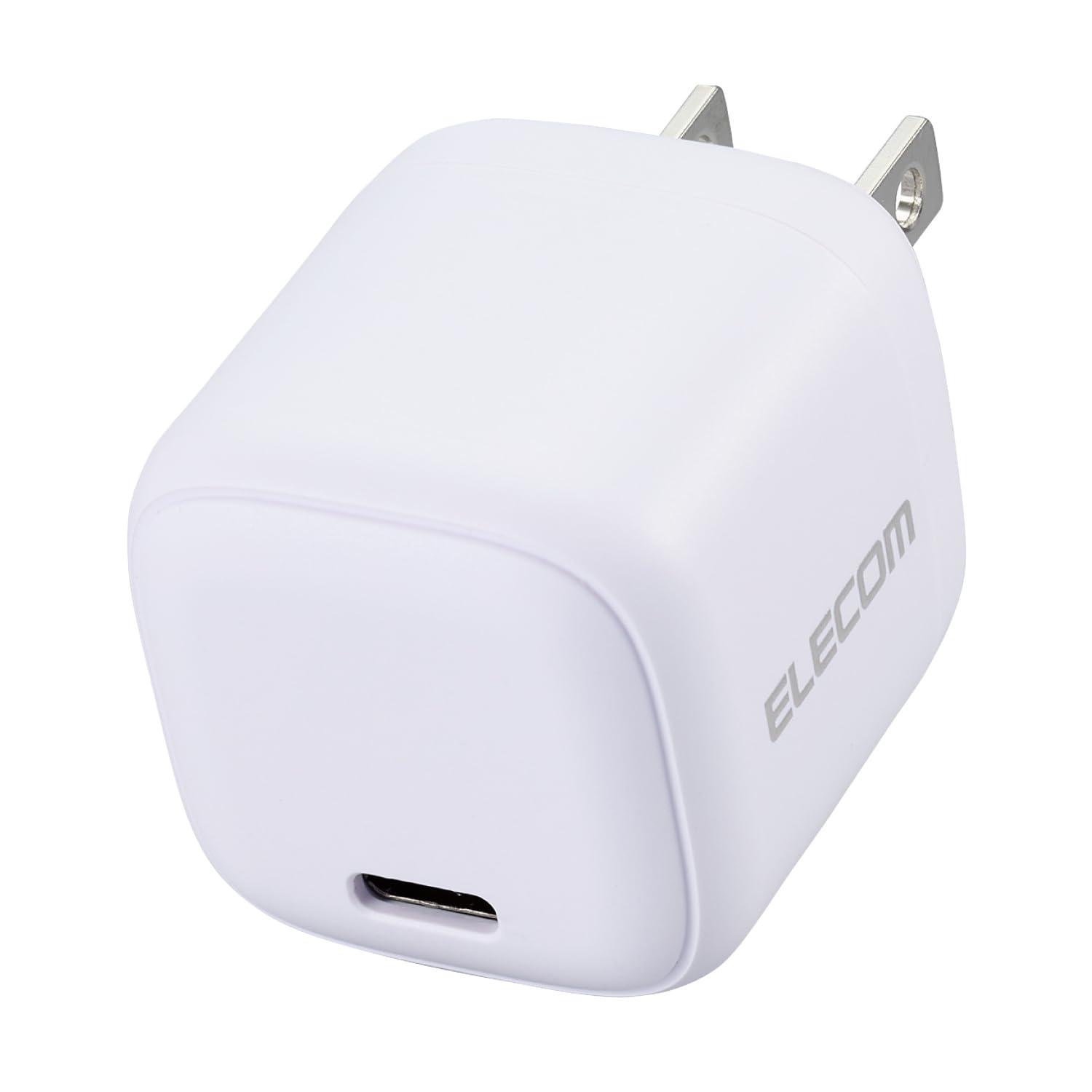 ELECOM Charger Type-C 30W USB PD Compatible USB-C 1 Port Foldable Plug PSE Certified White MPA-ACCP7830WH