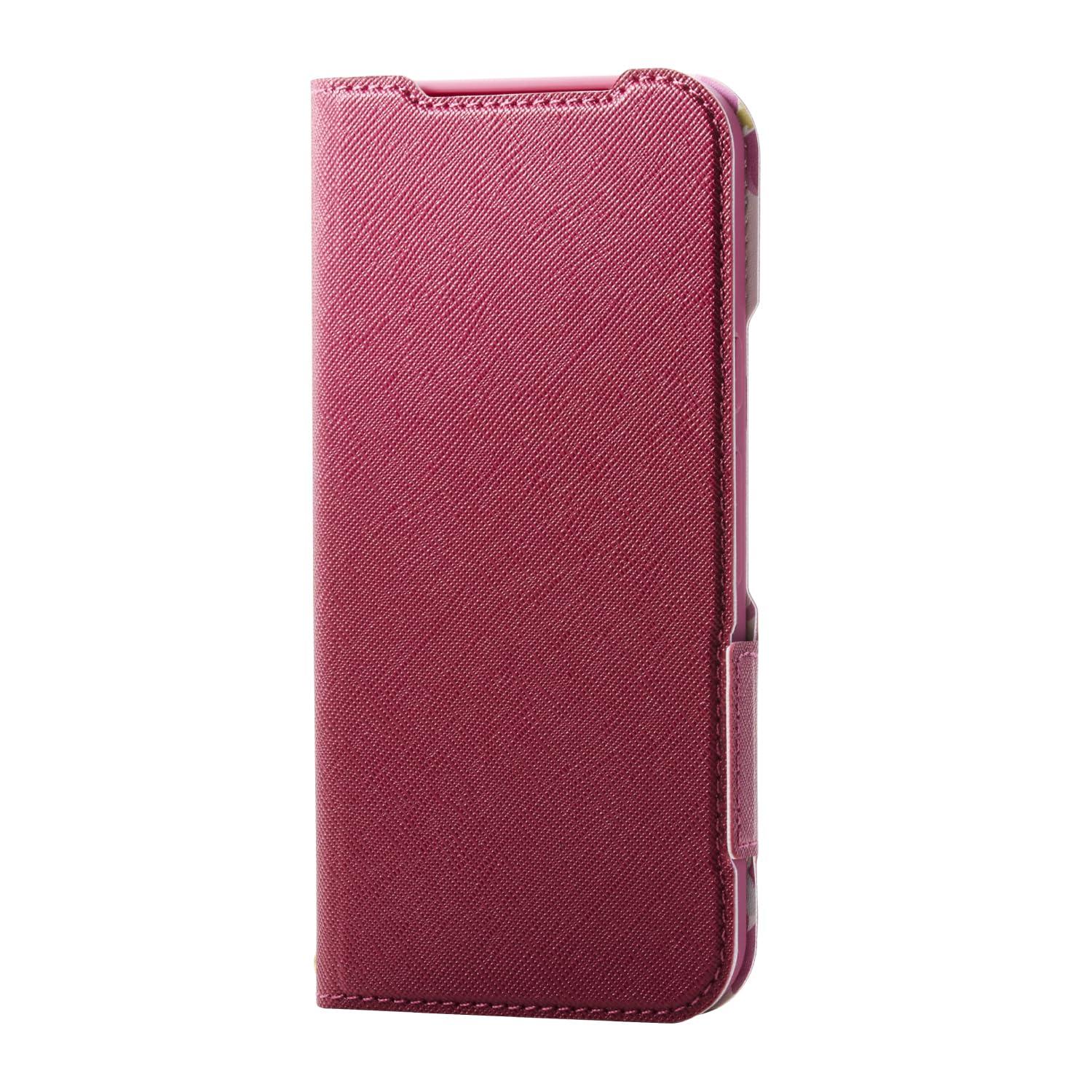 ELECOM Google Pixel 9a Soft Leather Case Slim Design with Magnet Flowers Deep Pink PM-P251PLFUJPND