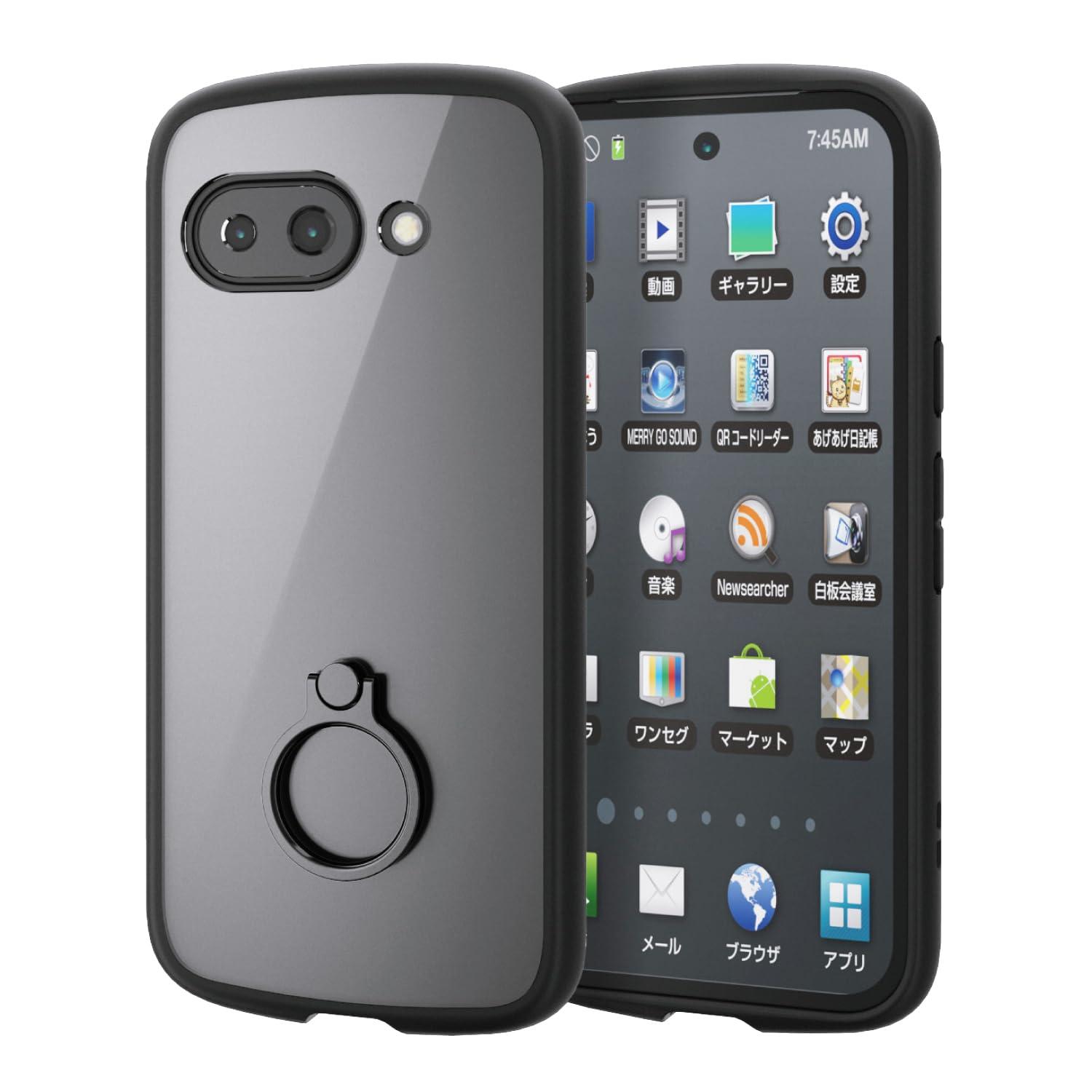 ELECOM Google Pixel 9a TOUGH SLIM LITE Hybrid Case with Frame Color Ring Black PM-P251TSLFCRBK