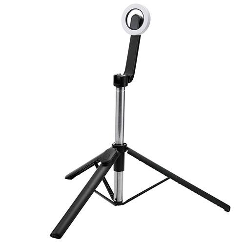 ELECOM Smartphone Magnetic Tripod (with Bluetooth Remote) Long Type, Maximum 140cm, Black P-STSRM01100BK