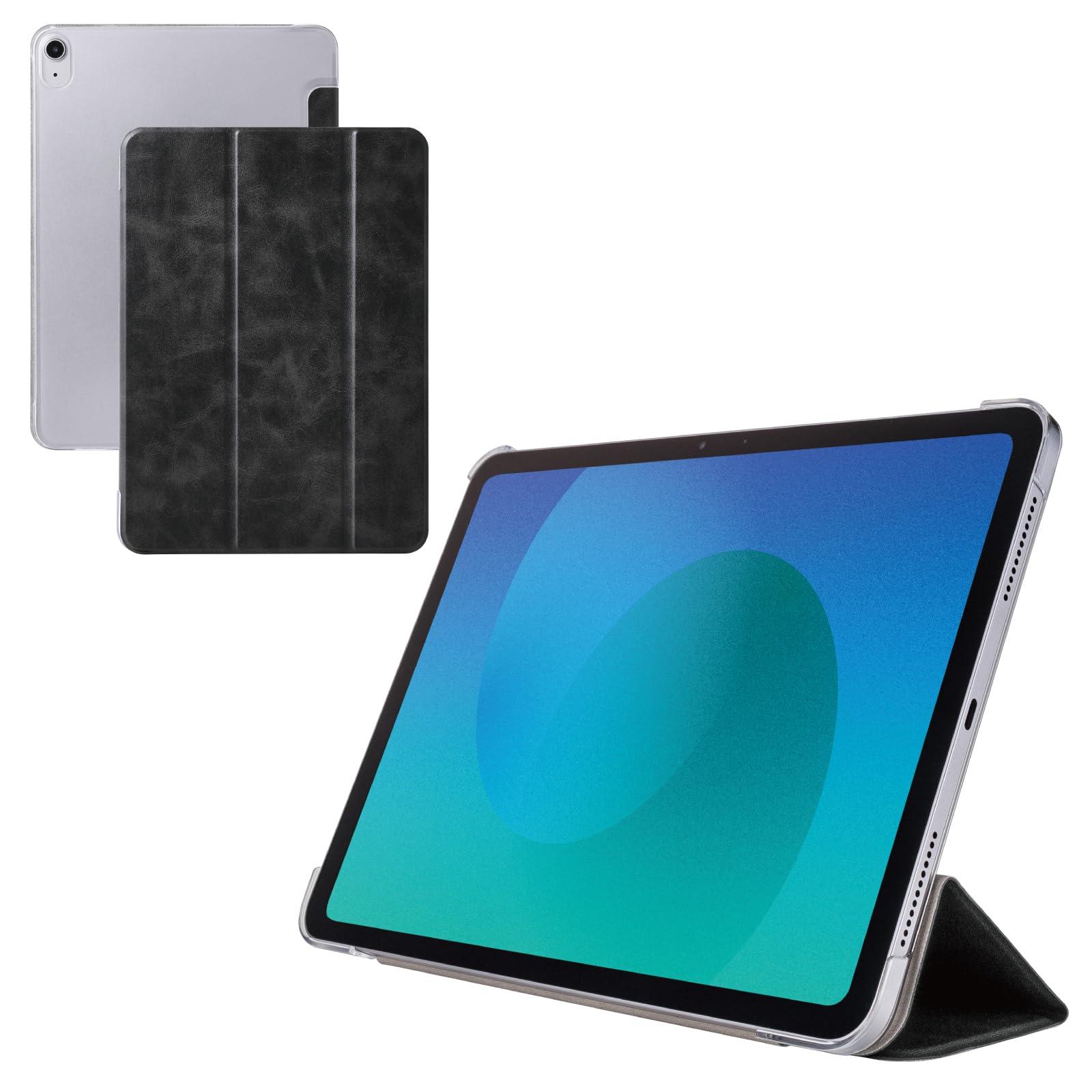 ELECOM 11-inch iPad Air (M3/M2) Flap Case Slim & Lightweight Clear Back Cover 2 Angles Black TB-A25MWVBK