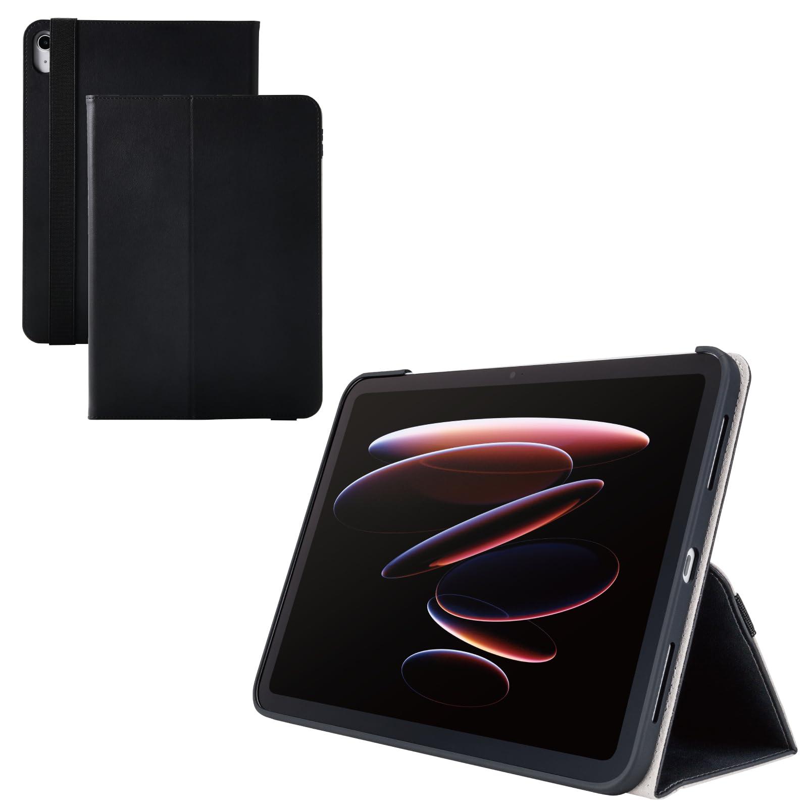 ELECOM iPad A16 11th Generation 11-inch 2025 10.9-inch 10th Generation 2022 Case Soft Leather Lightweight 2 Stand Modes with Touch Pen Holder Black TB-A25RPLF2BK