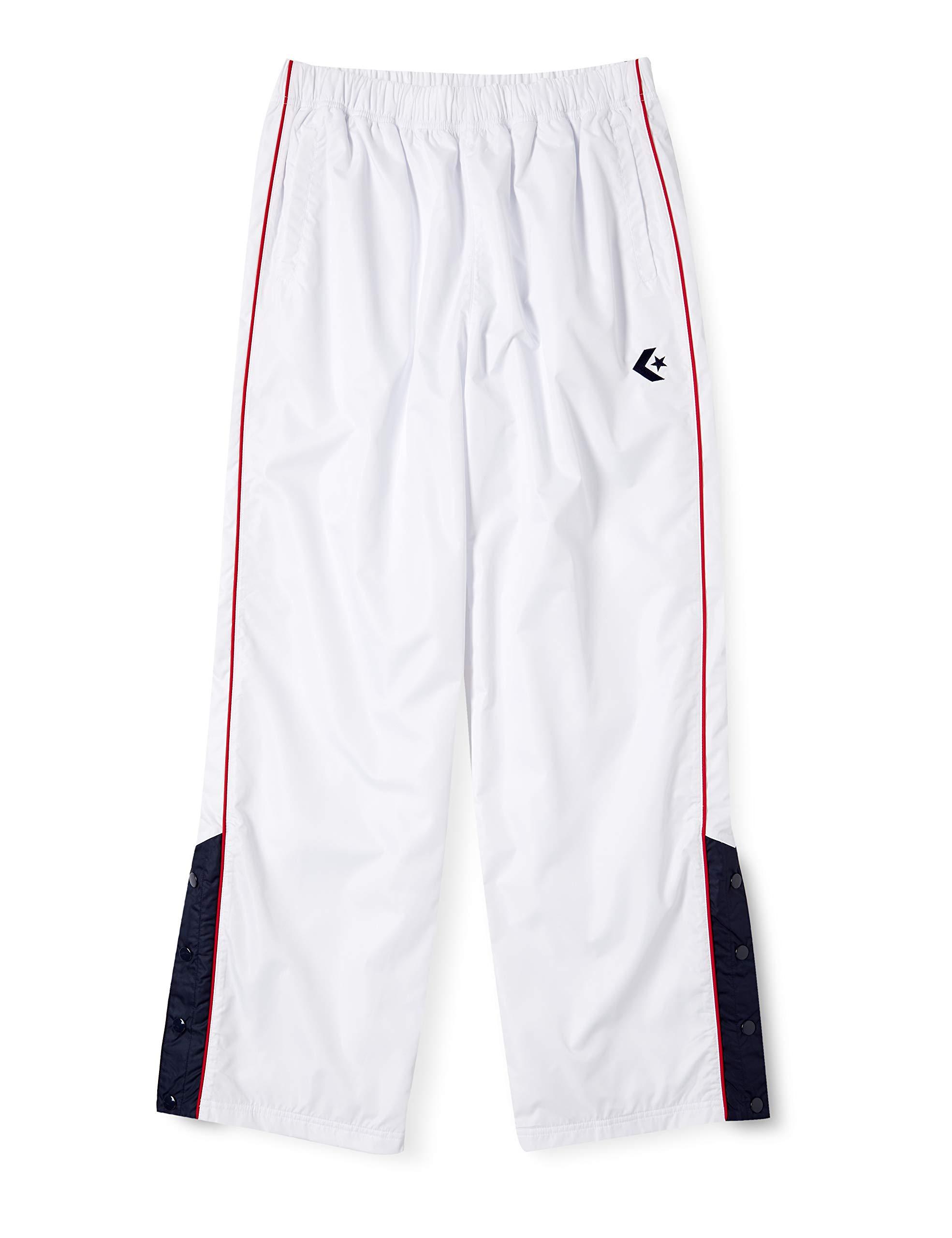 [Converse] Basketball Long Pants Warm-Up Pants (Hem Button) CB162502P White/Navy O