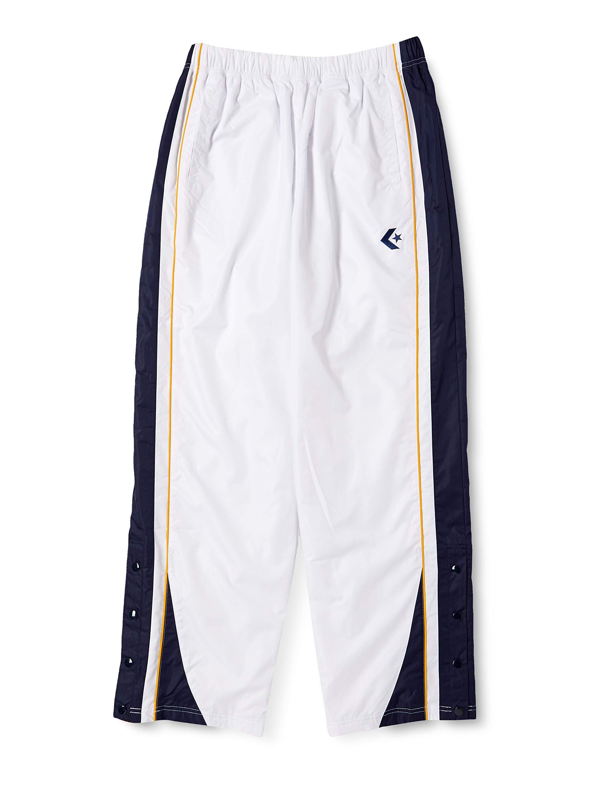 [Converse] Basketball Pants Warm-Up Pants (Hem Button) Water-Repellent Breathable CB182500P White/Navy Japan M (Equivalent to Japanese Size M)