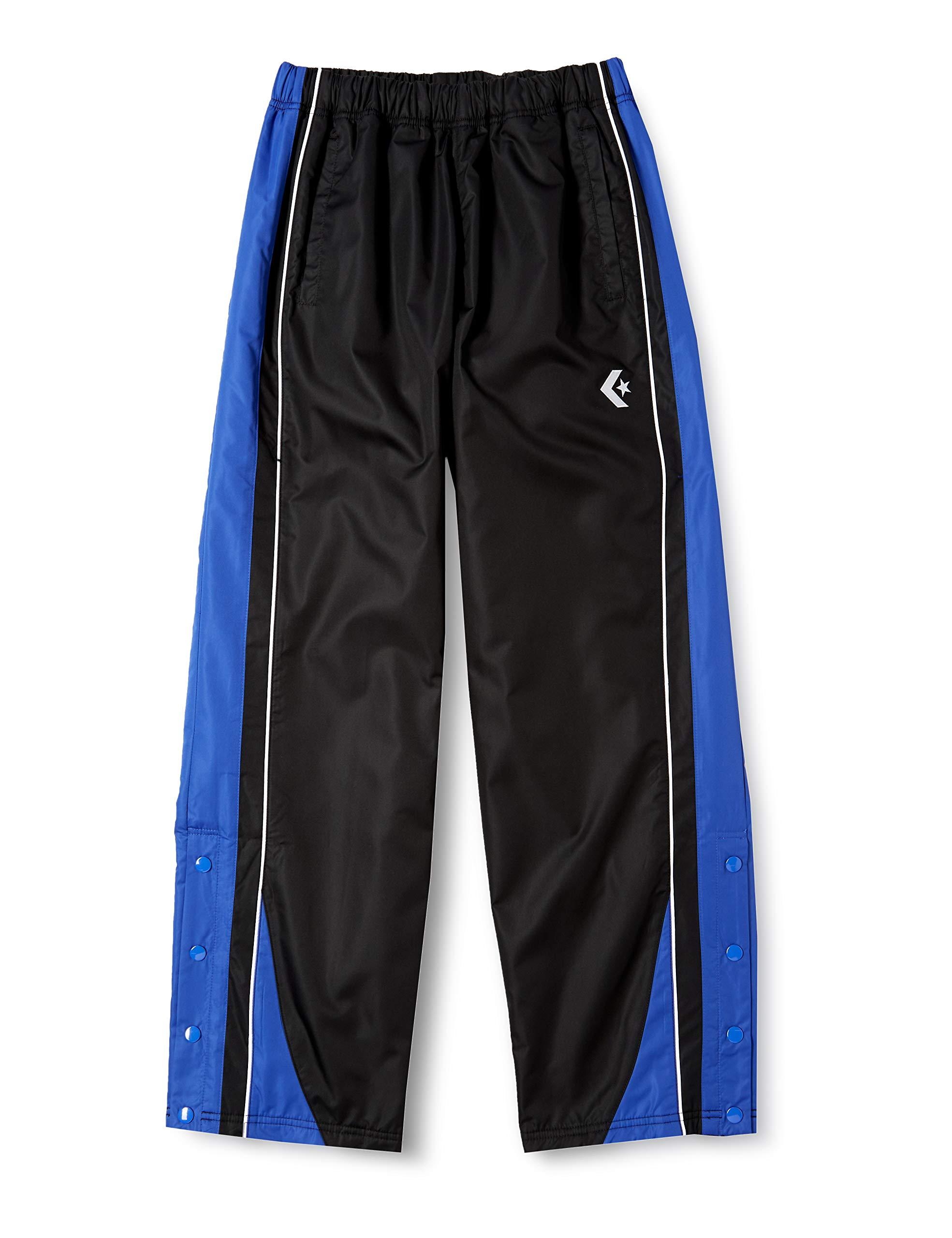 [Converse] Basketball Pants Warm-Up Pants (Hem Button) Water-Repellent Breathable CB182500P Black/R Blue Japan O (Equivalent to Japanese Size 2L)