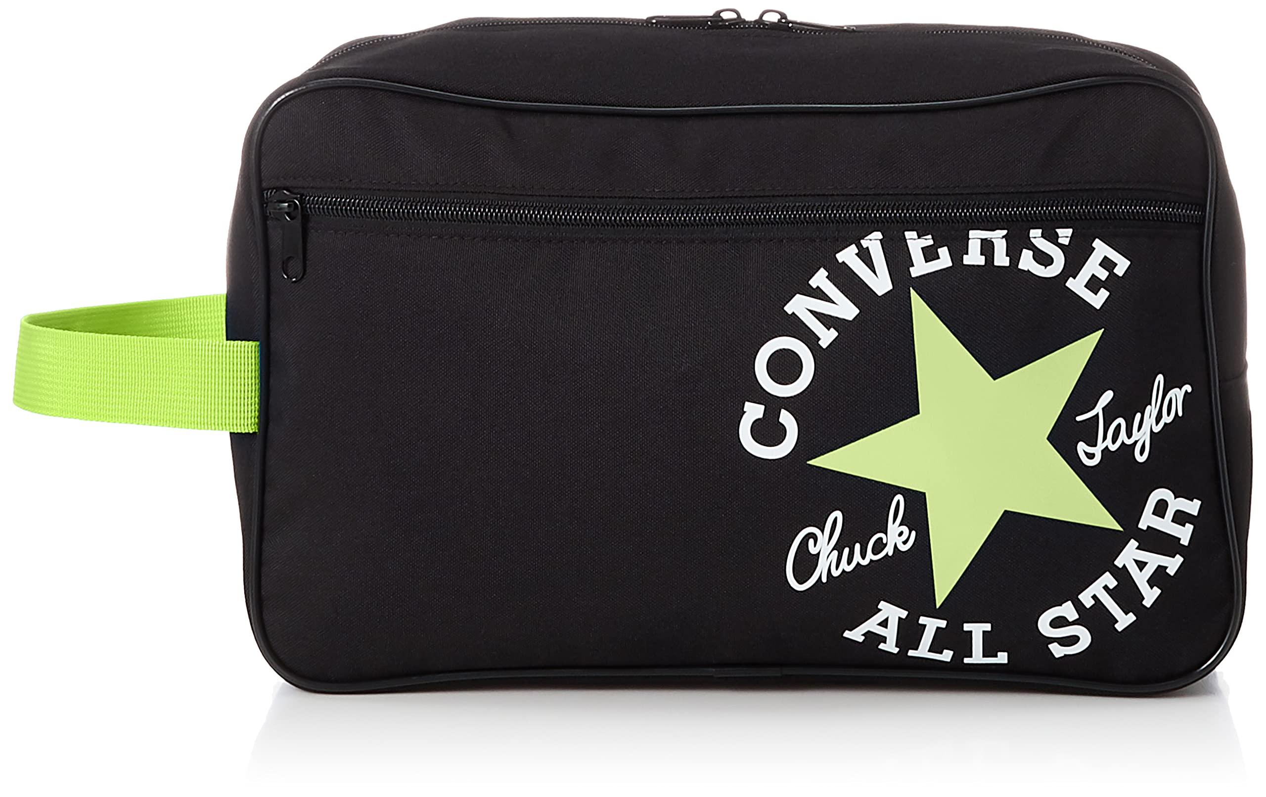 [Converse] Shoe Case with Water-Repellent Finish and Zippered Pocket C2257097 Black/Lime