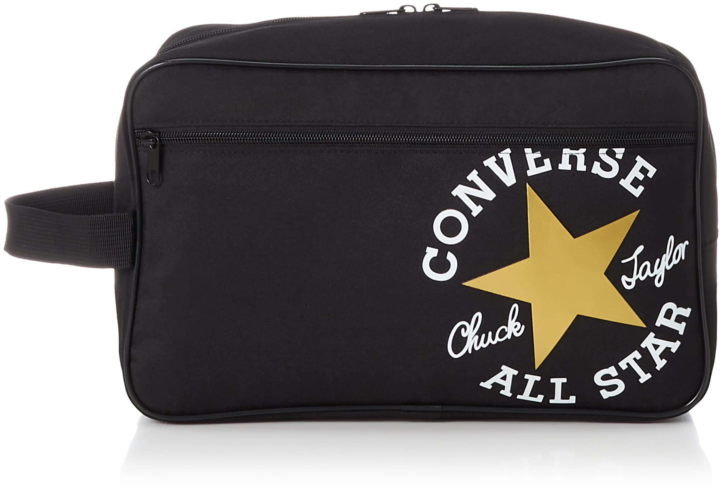 [Converse] Shoe Case with Water-Repellent Finish and Zippered Pocket C2257097 Black/Gold