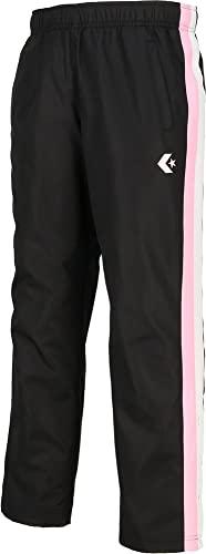 [Converse] Basketball Long Pants Junior Warm-Up Pants (Hem Button) CB462506P Kids Black/Pink 140