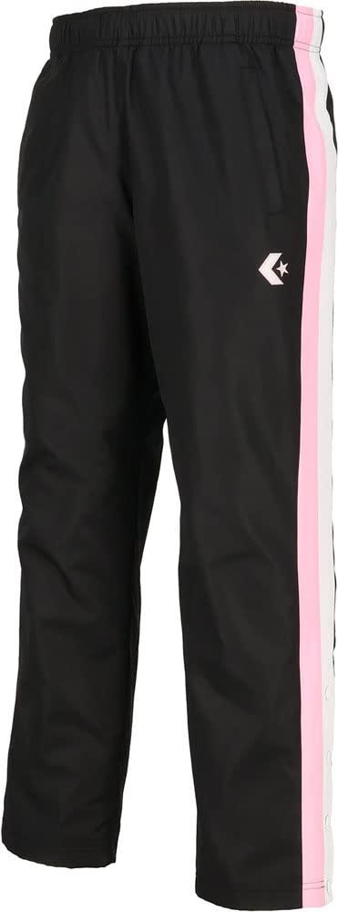 [Converse] Basketball Long Pants Junior Warm-Up Pants (Hem Button) CB462506P Kids Black/Pink 150