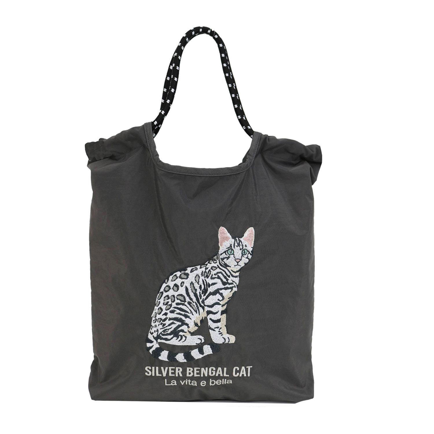 Animal Embroidered Tote Bag: Bengal