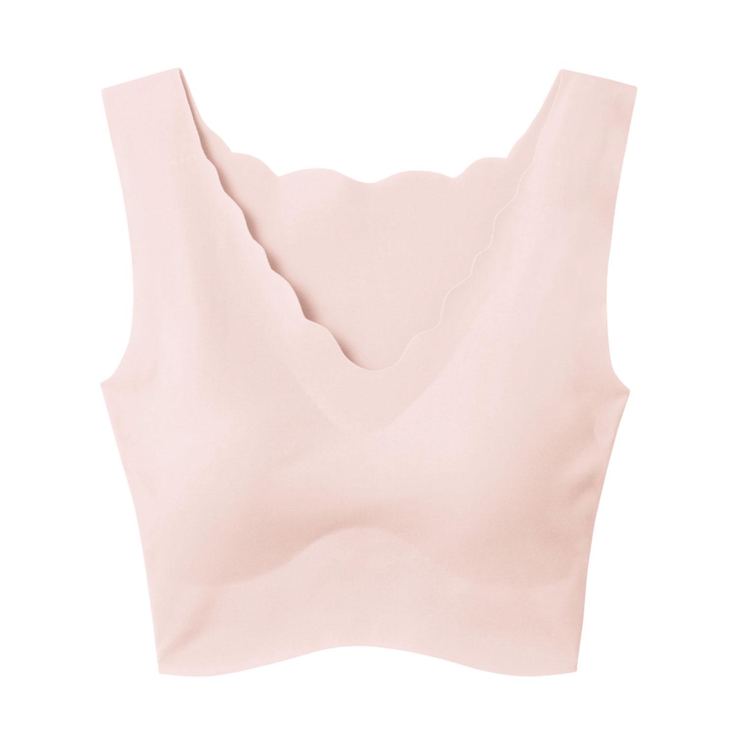 [GUNZE] Non-Wire Bra KIREILABO (Kirei Labo) Fully Seamless Cotton Blend Half-Top Bra KL2055N Women's Smoke Pink L