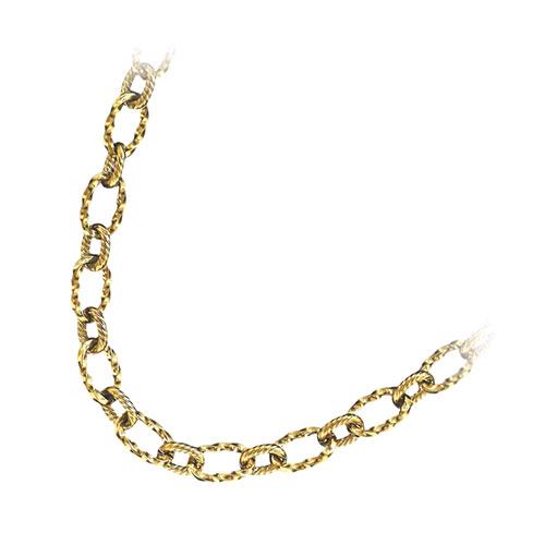 GRANER Stainless Steel Twisted Rope Necklace Unisex (Men's & Women's) 50cm Gold GR-004