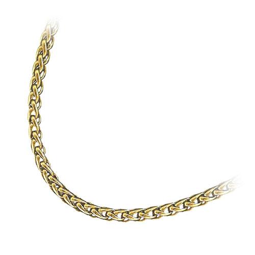 GRANER Stainless Steel Double Screw Necklace Unisex (Men's & Women's) 50cm Gold GR-006