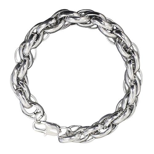 GRANER Stainless Steel Double Screw Bracelet Unisex (Men's & Women's) 23cm Silver GR-111