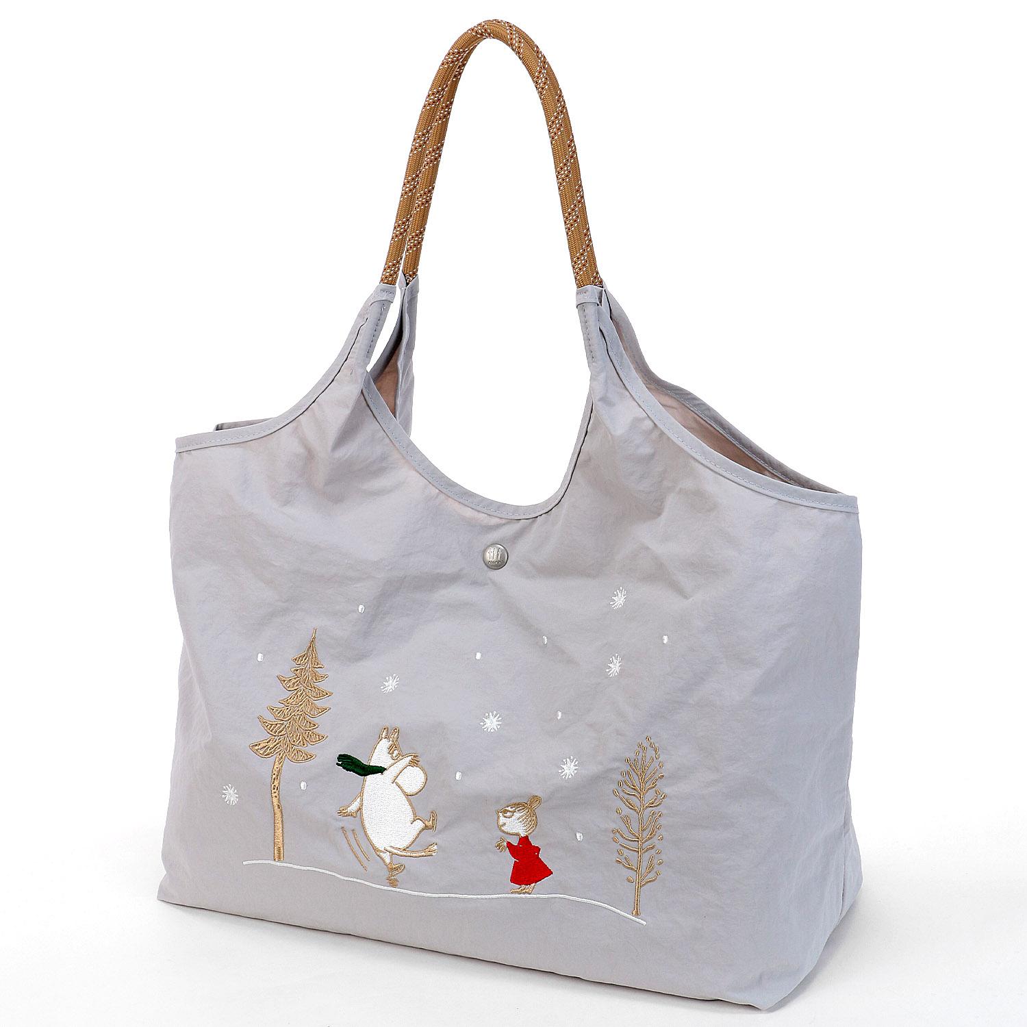 MOOMIN Nylon Embroidered Tote Bag - Gray P