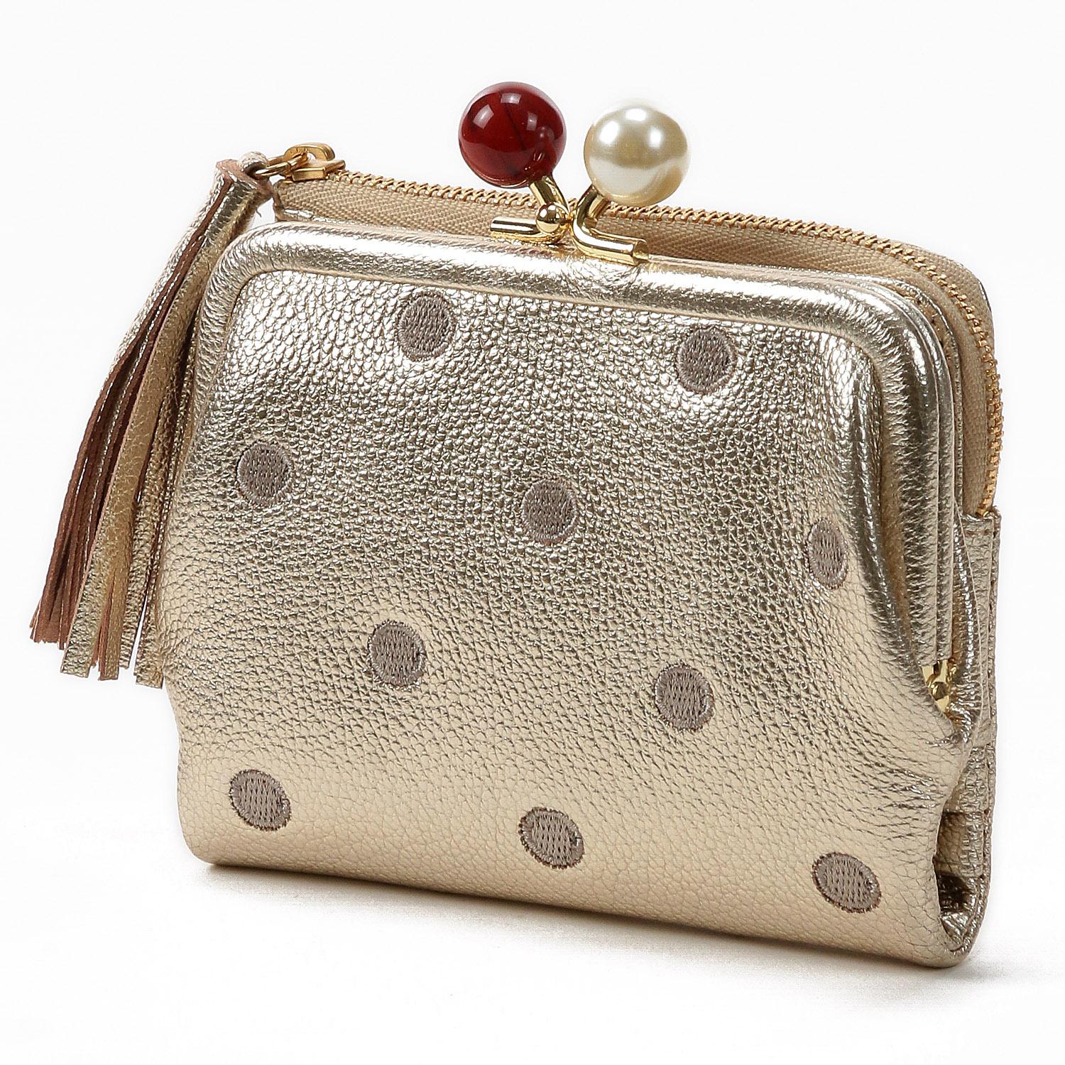 [Perke] Acrylic Bead Gusseted Wallet 08-06-03560 Women's GDDOT