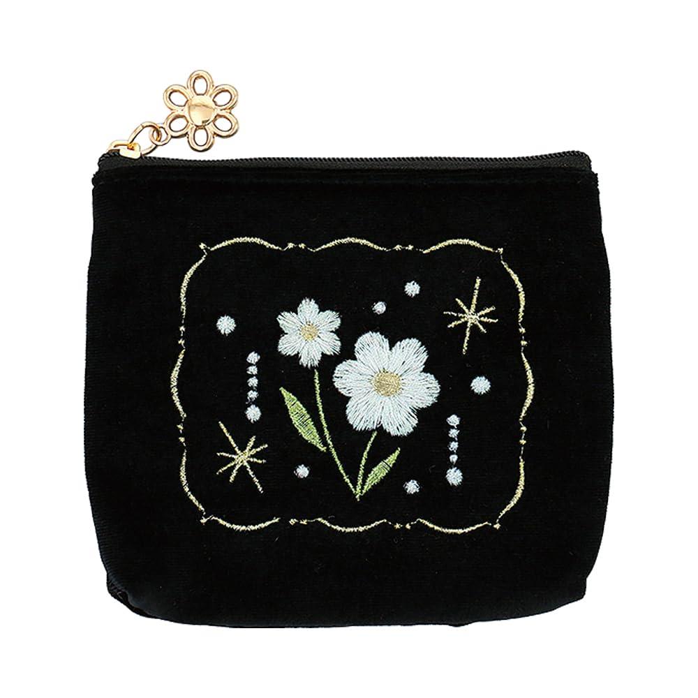 Velour & Lame Flat Pouch (Tissue Pouch)　Black