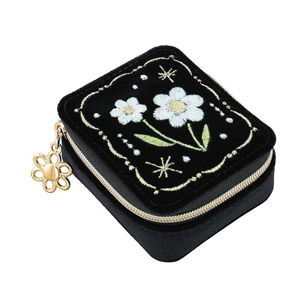 Velour & Lame Accessory Pouch - Black