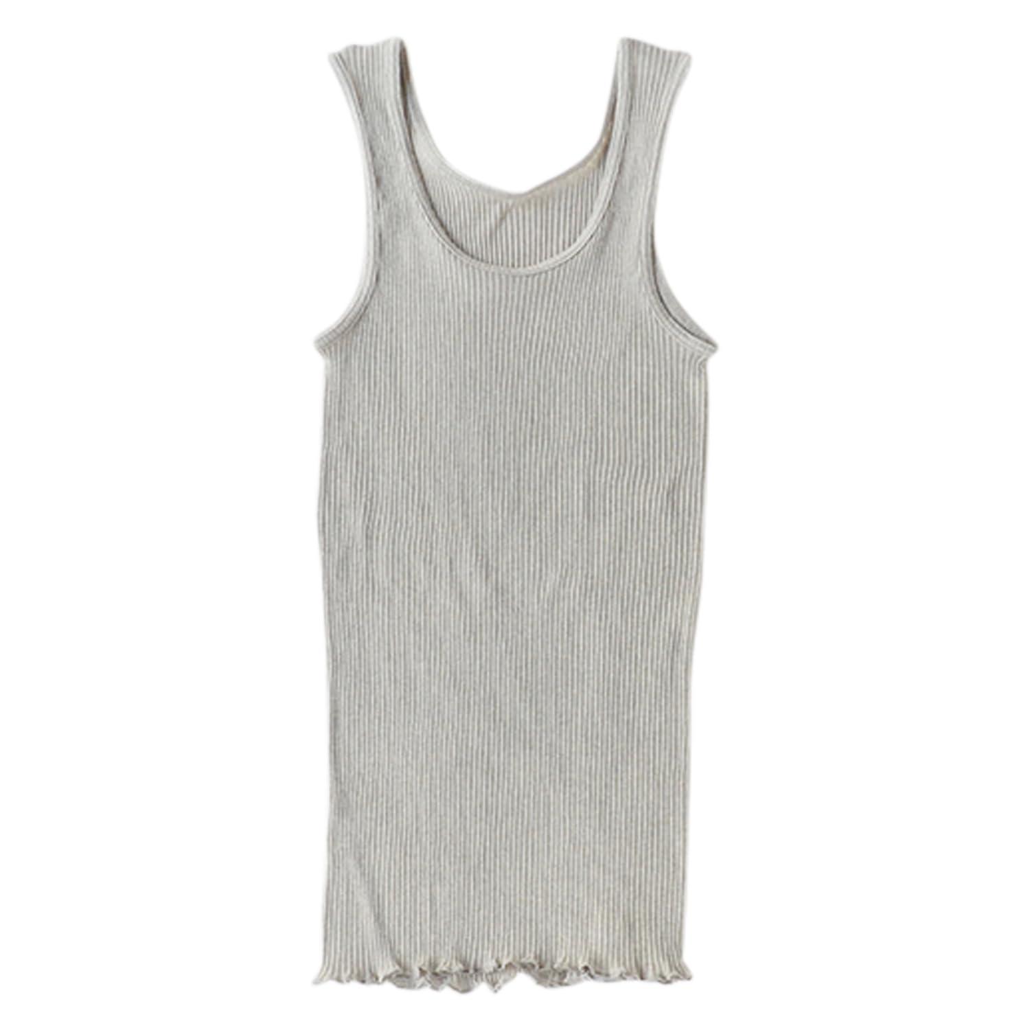[Seamless] Organic Cotton Ribbed Tank Top Gray