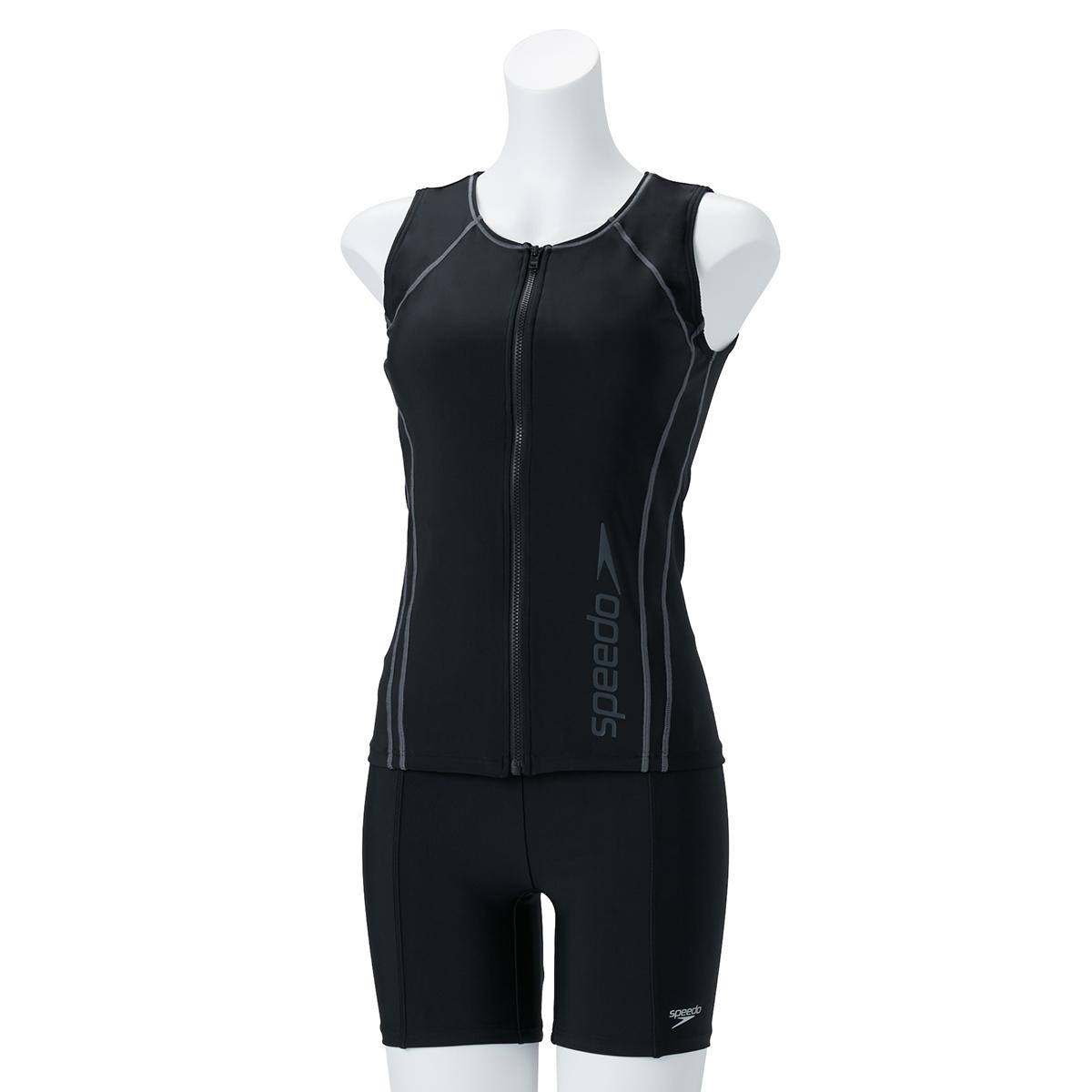 [Speed] Swimwear Women's Separates V Women's Separates 5 Ladies Black/Charcoal Gray XOT