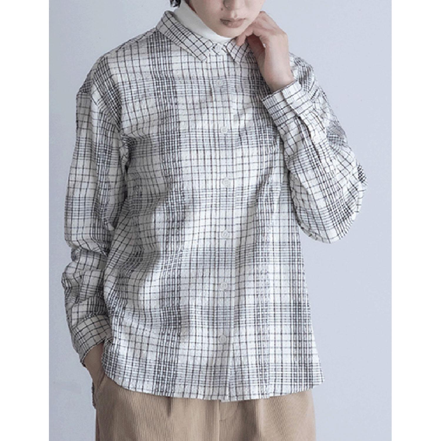 LILASIC Cotton Sheer Blouse, Gray, M