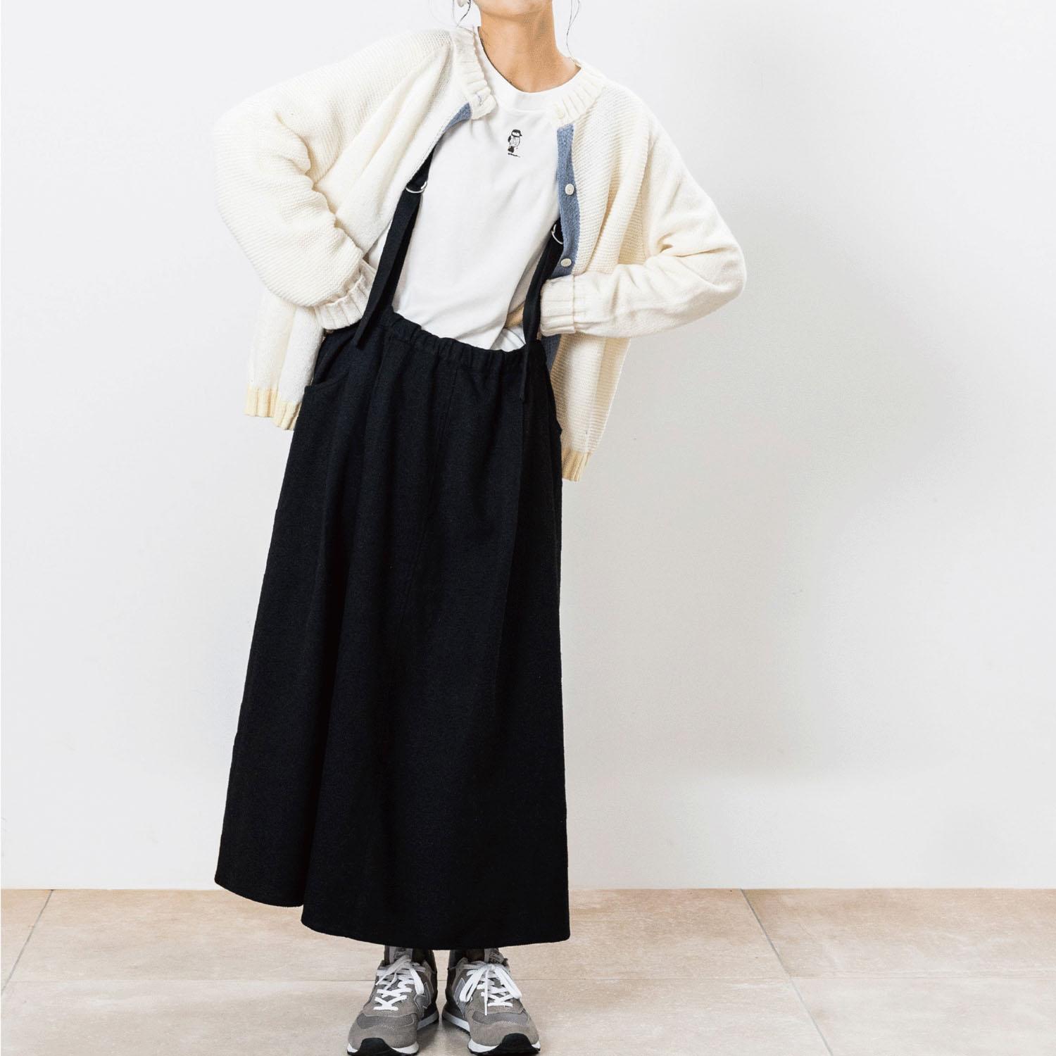 Northern Truck Suspenders Tuck Flare Skirt - Black - L