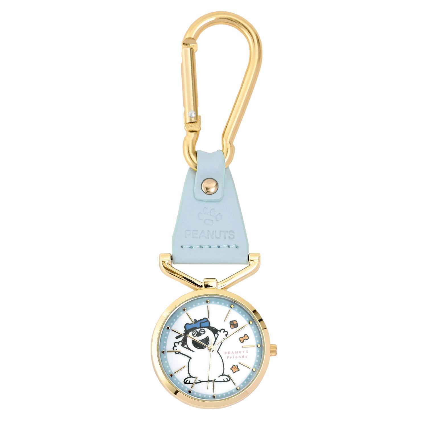 PEANUTS Carabiner Leather Watch 03 Blue