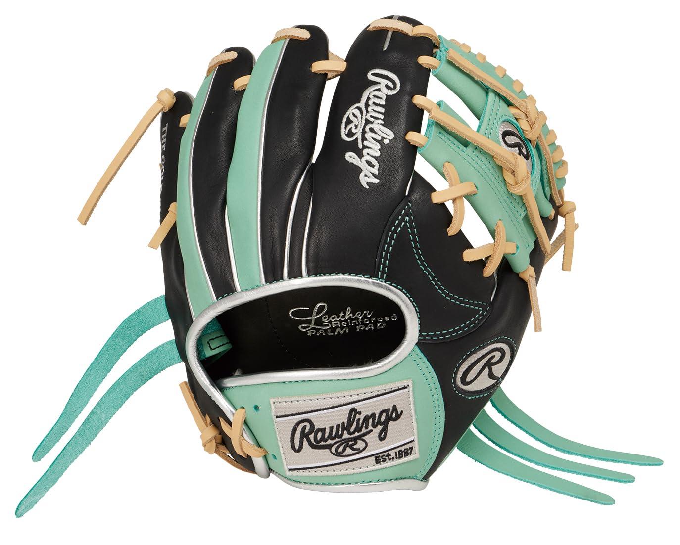 Rawlings Baseball Glove, Hardball, Adult Size T, GAMER TRAINING GH5GTK4T, Black/Mint [Training Use] ※Left-handed model (worn on right hand)
