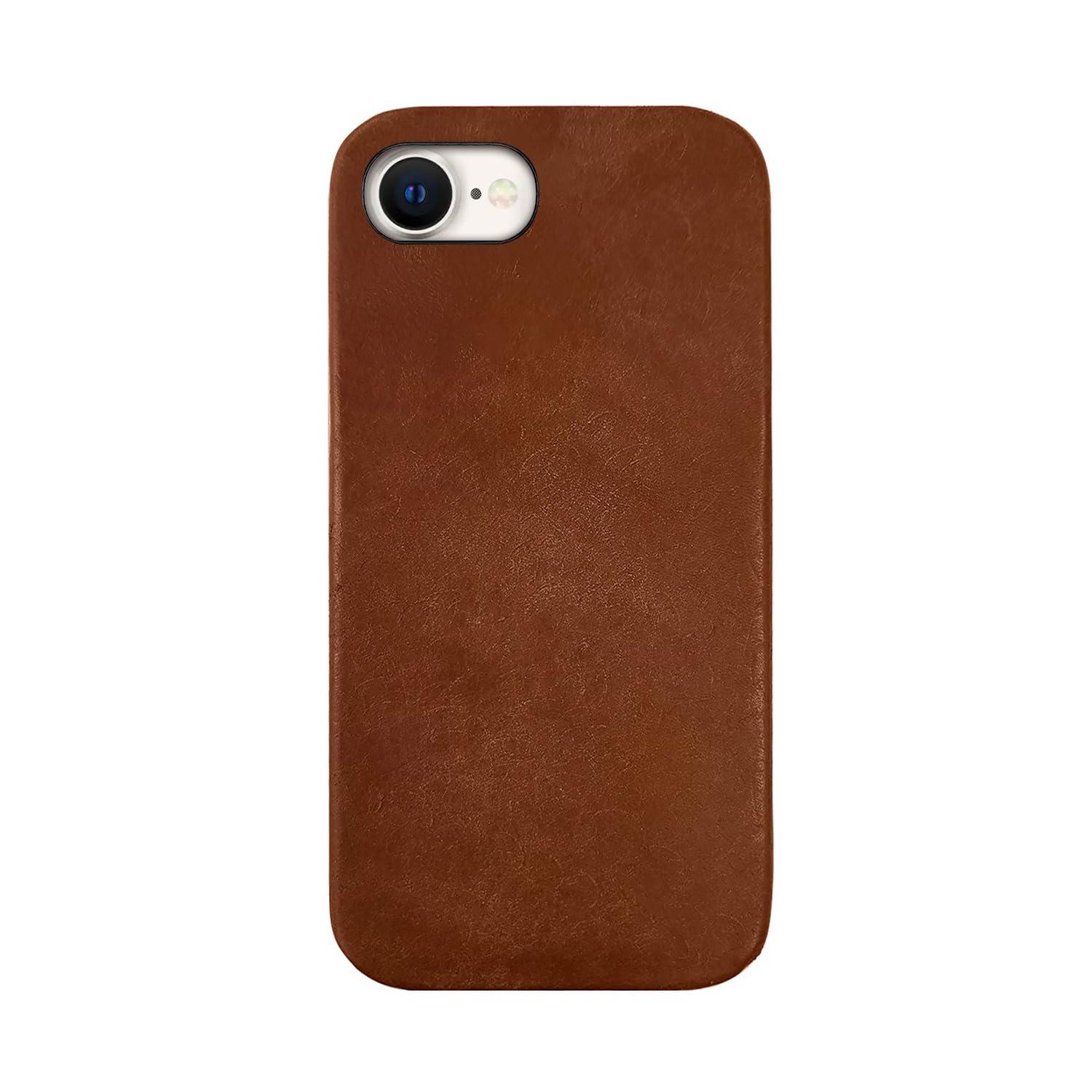 ABBI SIGNATURE MARGOT Italian Leather MagSafe-Compatible Back Cover for iPhone 16e Brown ABS27515i16E