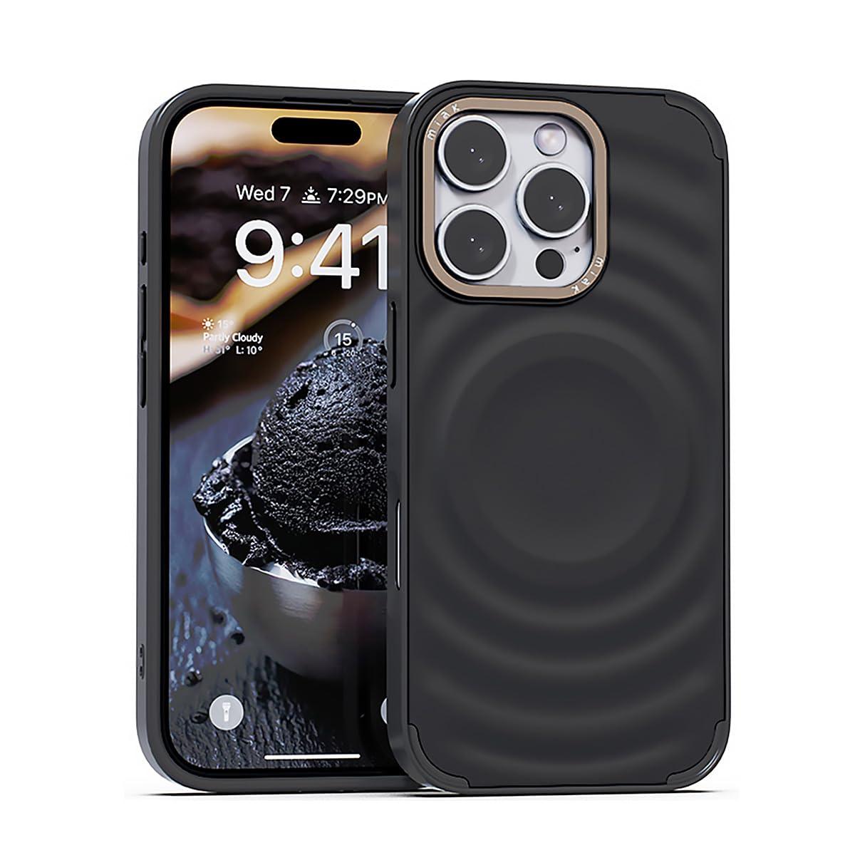 miak Miak SCOOP MagSafe-Compatible Case Ice Cream Motif 3D Design for iPhone 16 Pro Black Sorbet MA27613i16PR