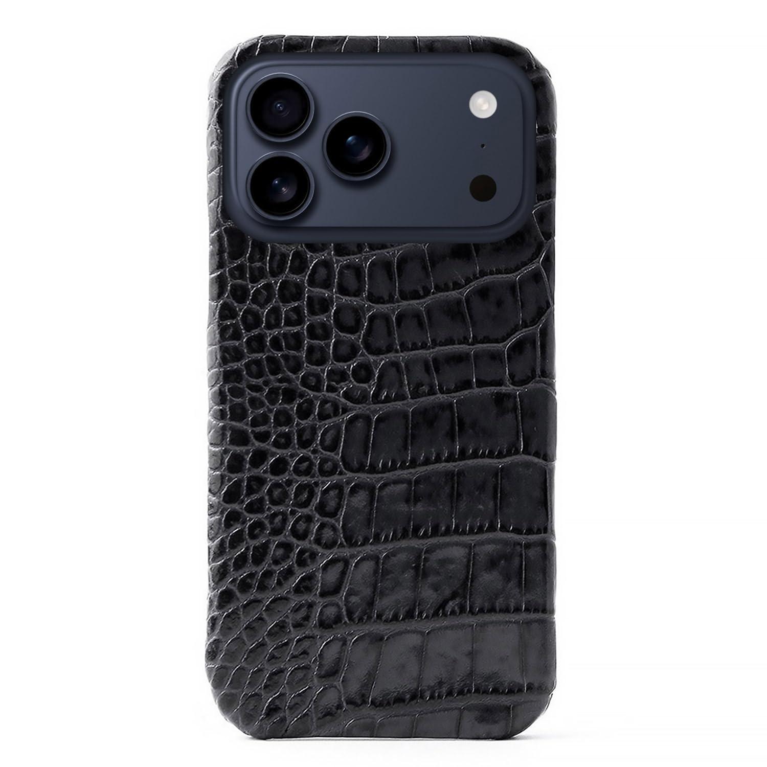 ABBI SIGNATURE LIPARI Italian Leather MagSafe-Compatible Back Cover for iPhone 17 Pro Max Black ABS27775i17PM