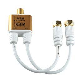 5-Pack HORIC Antenna Splitter with Ultra-Thin Integrated Cable, 10cm, White, Screw-Type Connectors AE-323SWX5