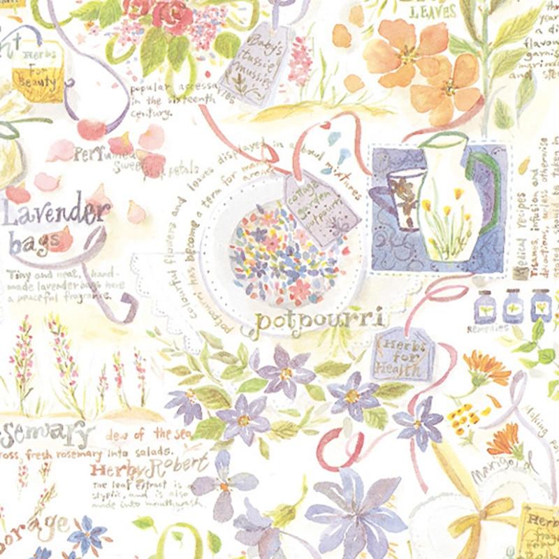 Heyko Wrapping Paper, Half-Size, High-Quality Paper, Potpourri Garden, 50 Sheets, 002402500