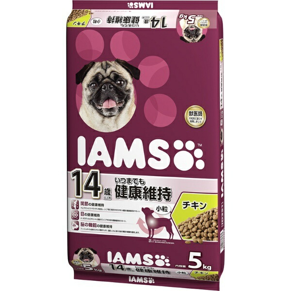 IAMS Dog Food for Dogs 14+ Years Maintain Health Forever Small Bites Chicken Formula for Senior Dogs 5kg