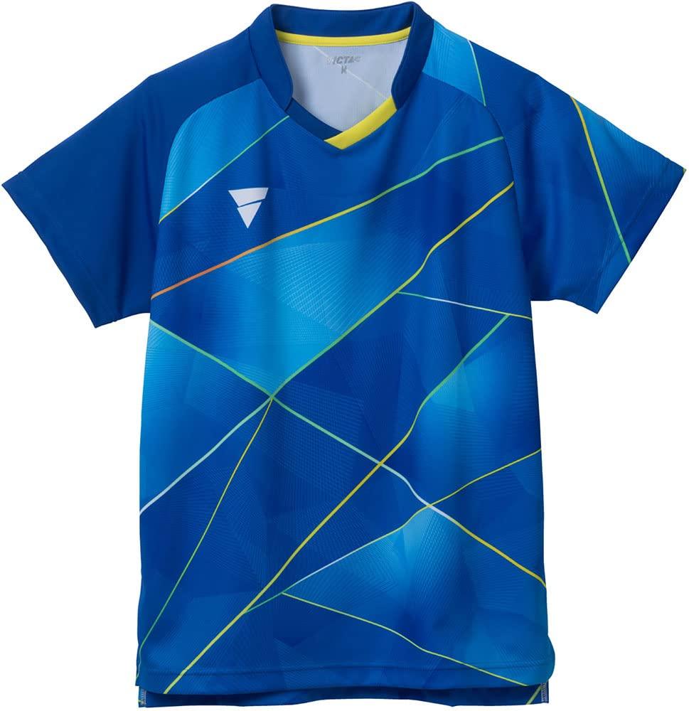 [VICTAS] Table Tennis Game Shirt V-GS260 Unisex JTTA Approved Official Match Wear Blue (5000) XL 512211